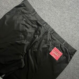 Covington Mens Pleated Front Dress Pants Black 48x30 Big &Tall Wrinkle Resistant